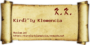 Király Klemencia névjegykártya